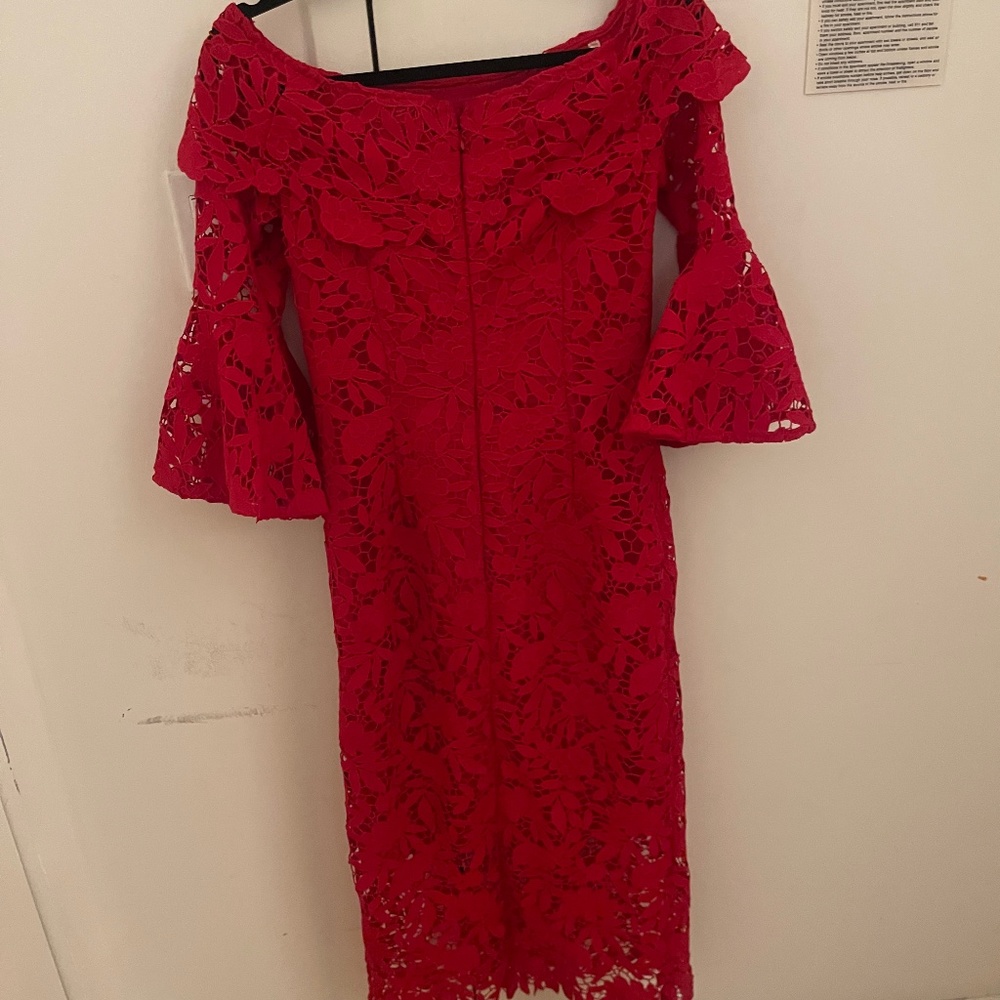 Red lace dress